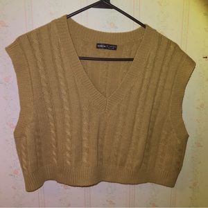 Tan knit sweater vest